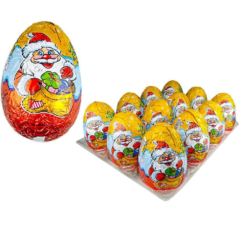 Яйцо сюрприз. Яйцо King Eggs Santa 12гр(24шт*6)шт. ШОК яйцо с сюрпризом 