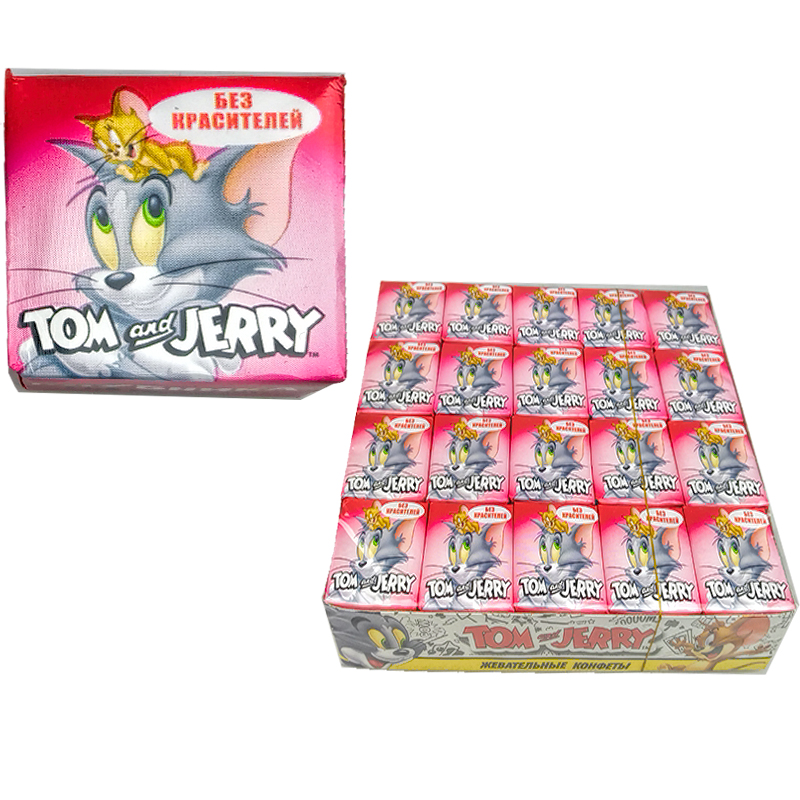 Конфеты тома. Жевательные конфеты Tom and Jerry. Жев.конфета 'Tom and Jerry' клубника 11,5г 18*40. Жевательная конфета том и Джерри клубника. Том и Джерри жевательные конфеты микс вкусов 11.5гр сфера 120шт.