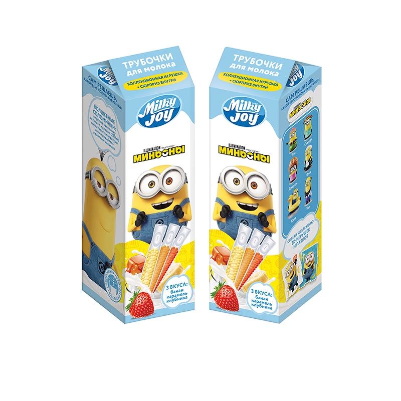 MILKY JOY МИНЬОНЫ Трубочки для молока 1кор*8бл*5шт, 18г.